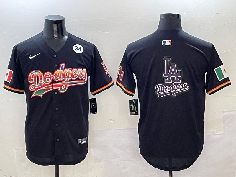 Men Los Angeles Dodgers Blank Black rainbow Nike 2025 MLB Jersey style 22->los angeles dodgers->MLB Jersey